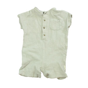 Greige Unisex Gray Romper size: 0-3 Months